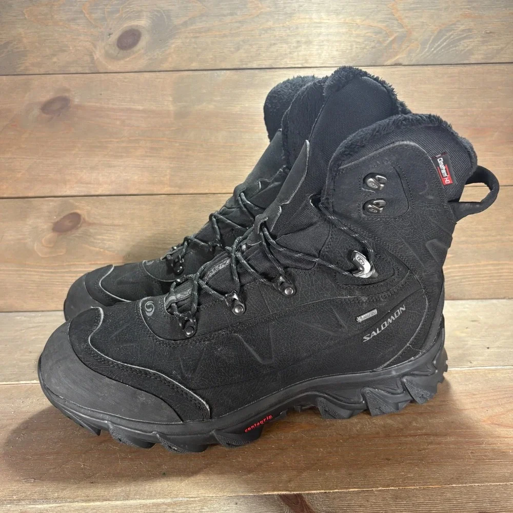 Salomon Nytro GTX Mens size 11.5 shoes Black Waterproof Insulated Winter boots